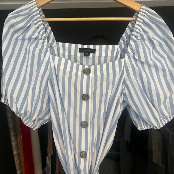 J. Crew Striped Midi Dress, blue & white, size XS - Picture 7 of 9